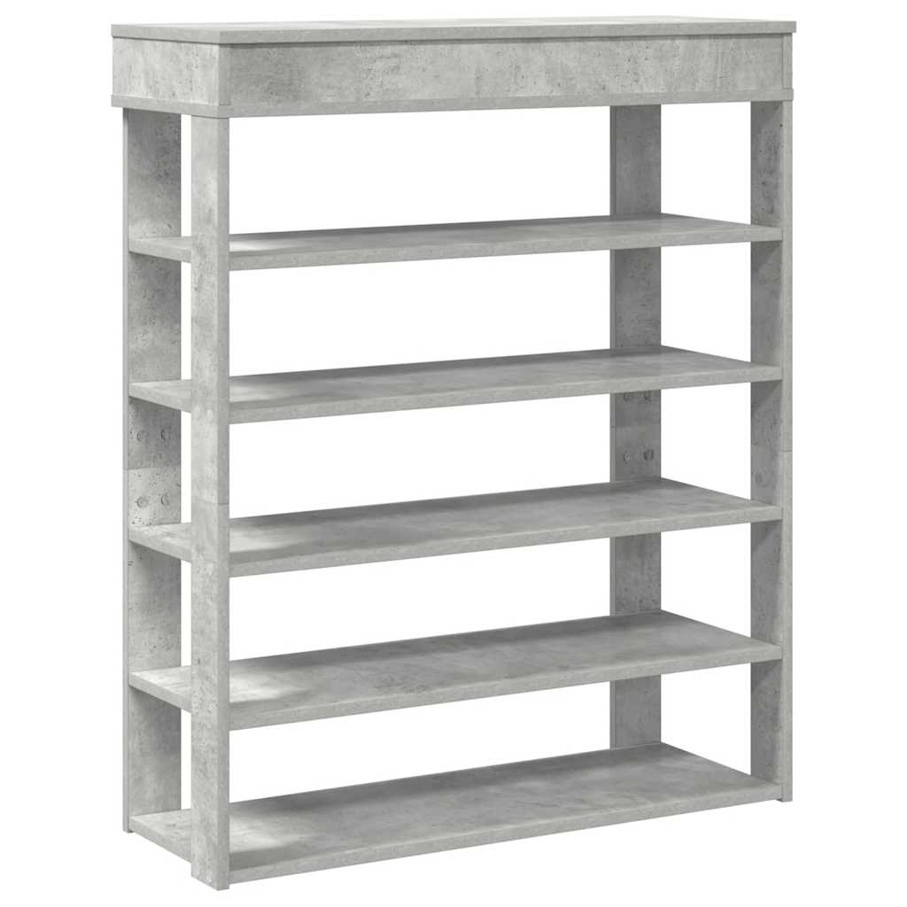 vidaXL Shoe Rack Concrete Oak 80x30x98 cm Engineered Wood 2