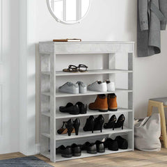 vidaXL Shoe Rack Concrete Oak 80x30x98 cm Engineered Wood 3