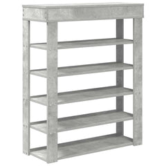 vidaXL Shoe Rack Concrete Oak 80x30x98 cm Engineered Wood 6