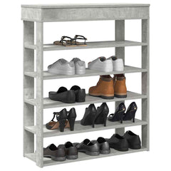vidaXL Shoe Rack Concrete Oak 80x30x98 cm Engineered Wood 1