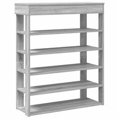 vidaXL Shoe Rack Grey Sonoma 80x30x98 cm Engineered Wood 2