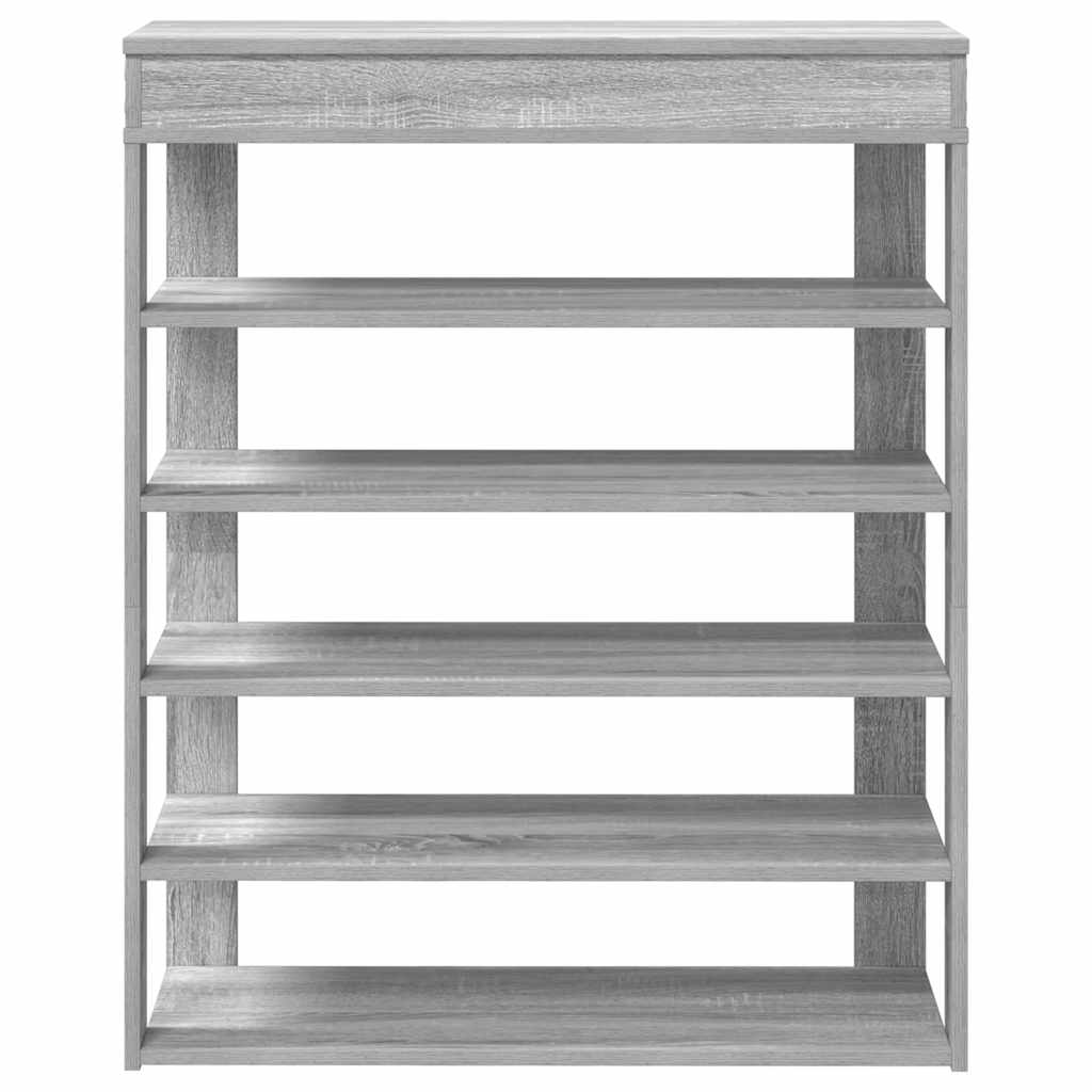 vidaXL Shoe Rack Grey Sonoma 80x30x98 cm Engineered Wood 4