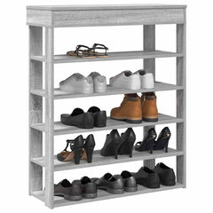 vidaXL Shoe Rack Grey Sonoma 80x30x98 cm Engineered Wood 1