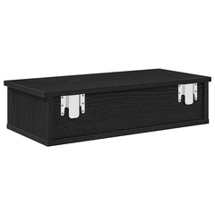 vidaXL Wall Shelf with Drawers Black 60x28x15 cm Engineered Wood 6
