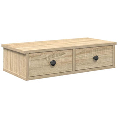 vidaXL Wall Shelf with Drawers Sonoma Oak 60x28x15 cm Engineered Wood 2