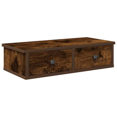 Wall Shelf with Drawers 60x28x15 cm Engineered Wood Width 60 cm Smoked oak