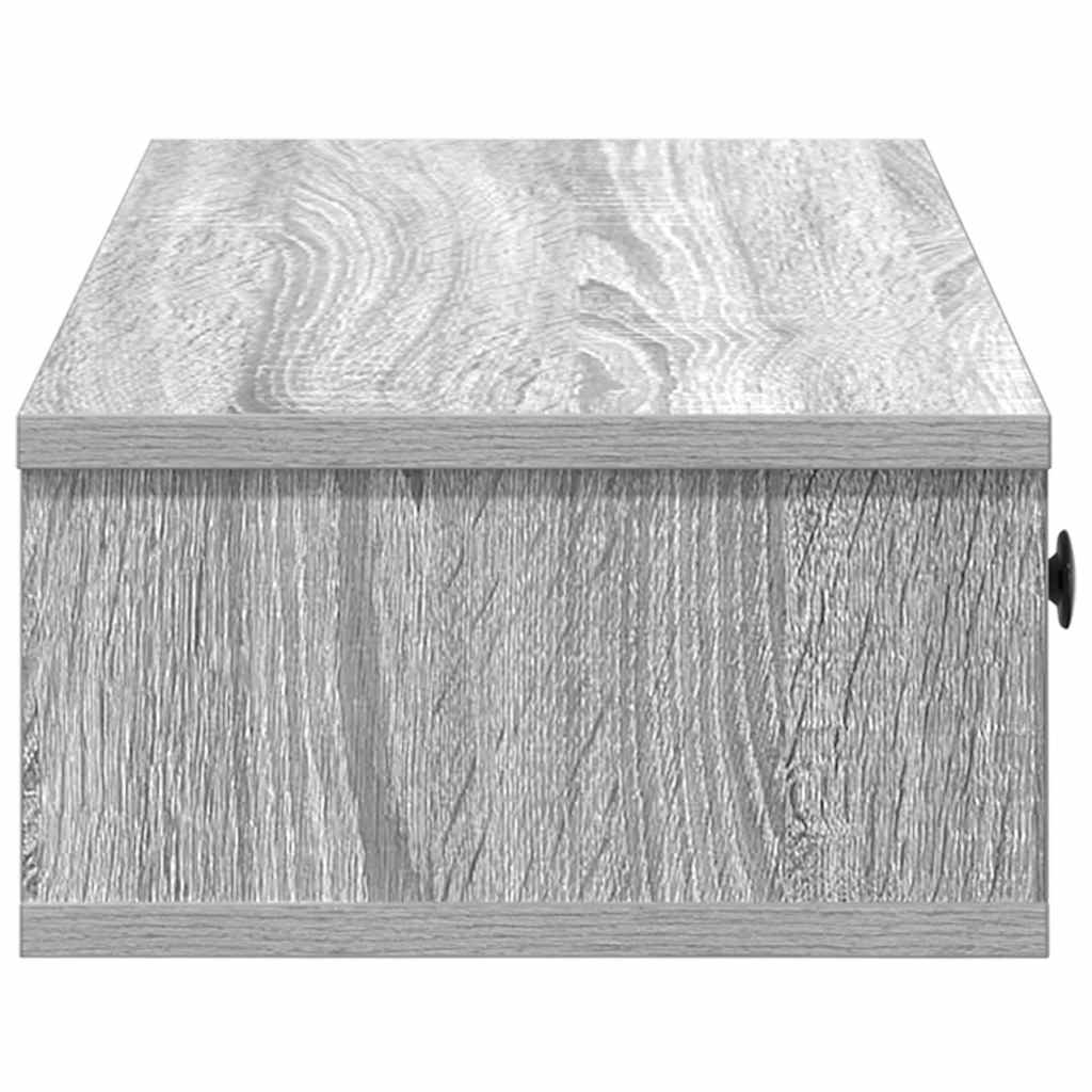 vidaXL Wall Shelf with Drawers Grey Sonoma 60x28x15 cm Engineered Wood 5