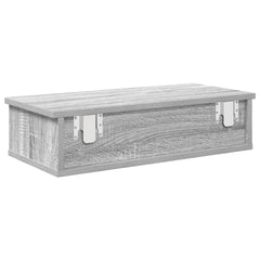 vidaXL Wall Shelf with Drawers Grey Sonoma 60x28x15 cm Engineered Wood 6