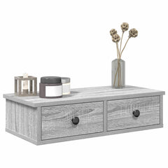 vidaXL Wall Shelf with Drawers Grey Sonoma 60x28x15 cm Engineered Wood 1