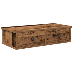 Wall Shelf with Drawers 60x28x15 cm Engineered Wood Width 60 cm Old wood