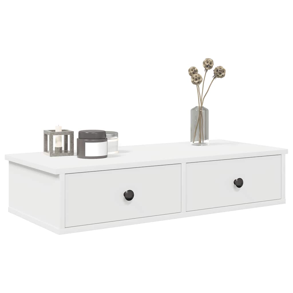 vidaXL Wall Shelf with Drawers 80x34x17 cm Engineered Wood