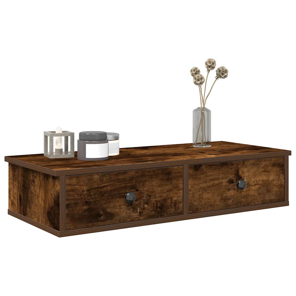 vidaXL Wall Shelf with Drawers 80x34x17 cm Engineered Wood