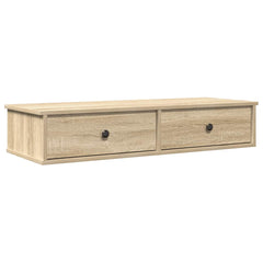 Wall Shelf with Drawers 100x37.5x19 cm Width 100 cm Sonoma oak
