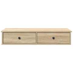 vidaXL Wall Shelf with Drawers Sonoma Oak 100x37.5x19 cm Engineered Wood 4
