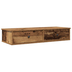 Wall Shelf with Drawers 100x37.5x19 cm Width 100 cm Old wood
