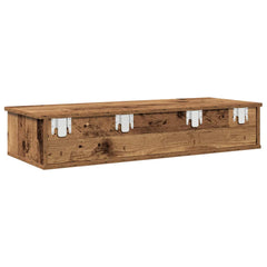 vidaXL Wall Shelf with Drawers Old Wood 100x37.5x19 cm Engineered Wood 6