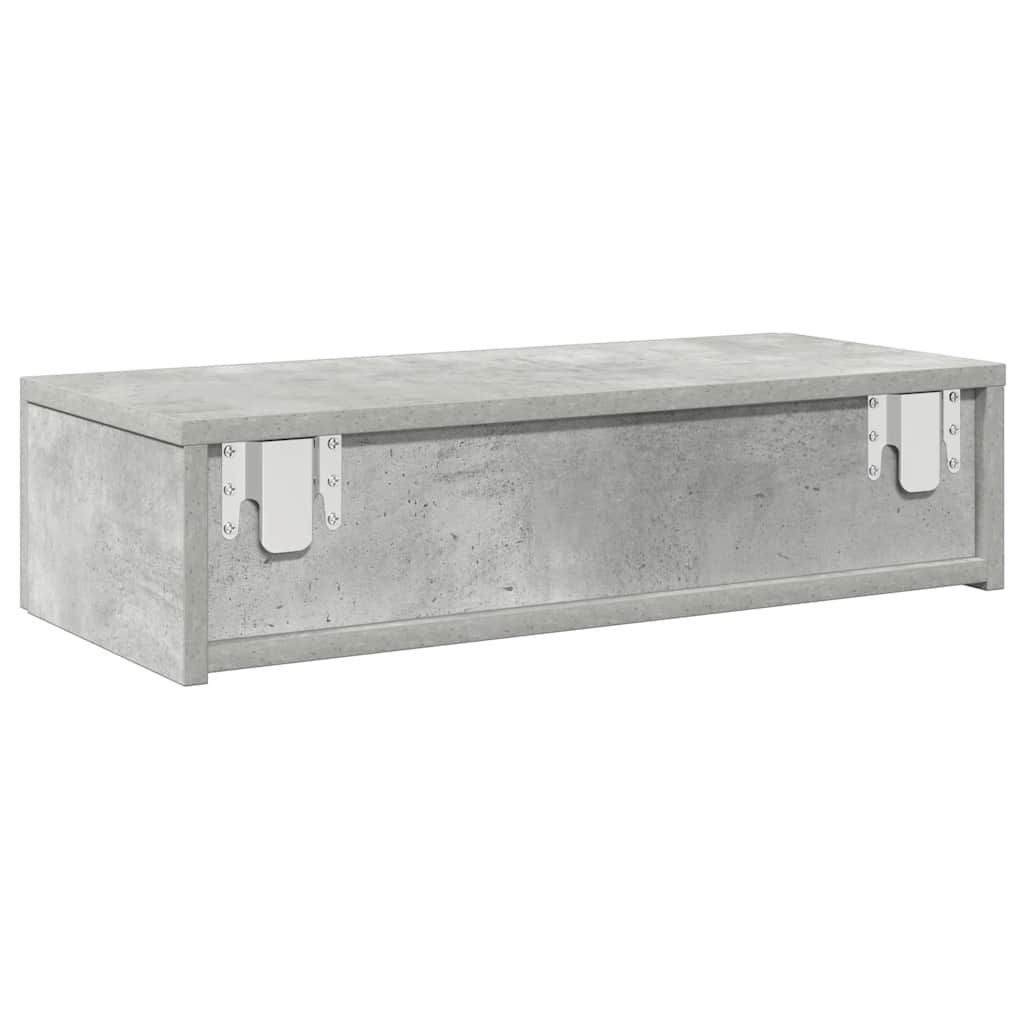 vidaXL Wall Shelf with Drawers Concrete Grey 60x26.5x15 cm Engineered Wood 6