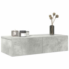 vidaXL Wall Shelf with Drawers Concrete Grey 60x26.5x15 cm Engineered Wood 1
