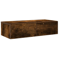 vidaXL Wall Shelf with Drawers Smoked Oak 60x26.5x15 cm Engineered Wood 2
