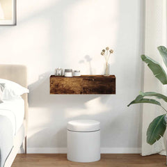 vidaXL Wall Shelf with Drawers Smoked Oak 60x26.5x15 cm Engineered Wood 3