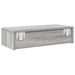 vidaXL Wall Shelf with Drawers Grey Sonoma 60x26.5x15 cm Engineered Wood 6