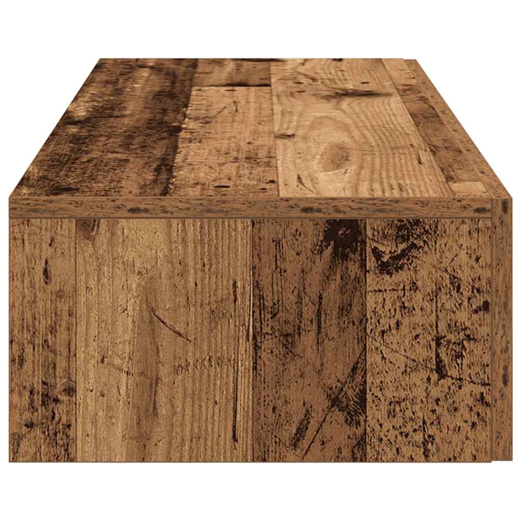 vidaXL Wall Shelf with Drawers Old Wood 60x26.5x15 cm Engineered Wood 5