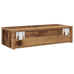 vidaXL Wall Shelf with Drawers Old Wood 60x26.5x15 cm Engineered Wood 6