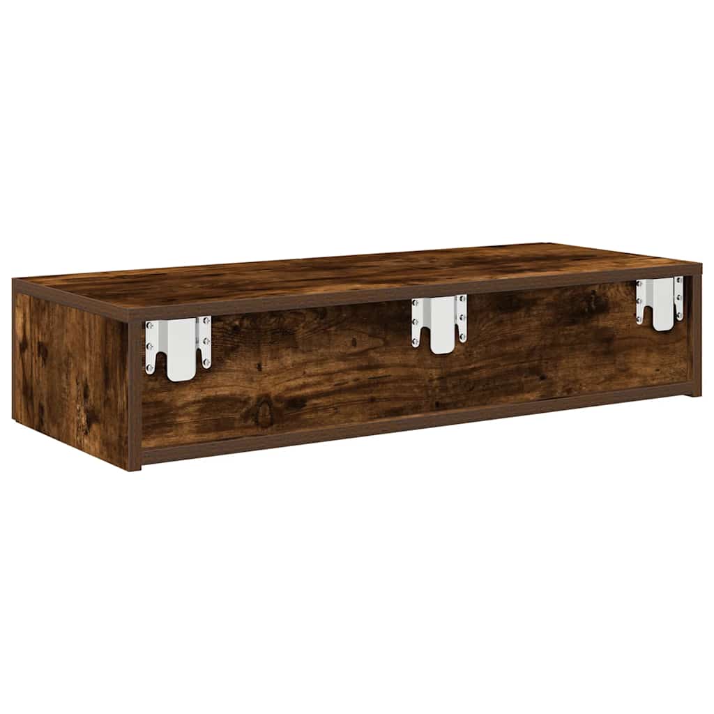 Wall Shelf with Drawers 80x33x17 cm Engineered Wood Smoked oak