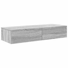 Wall Shelf with Drawers 100x36x19 cm Engineered Wood Grey sonoma