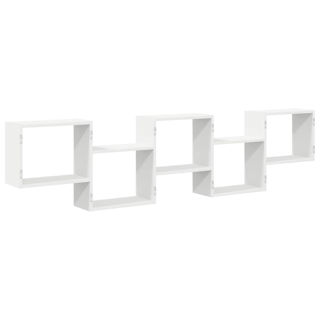 vidaXL Wall Cube Shelf 5 Compartments White Engineered Wood 6