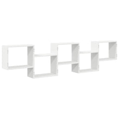 vidaXL Wall Cube Shelf 5 Compartments White Engineered Wood 6
