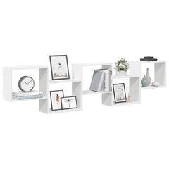 vidaXL Wall Cube Shelf 5 Compartments White Engineered Wood 1