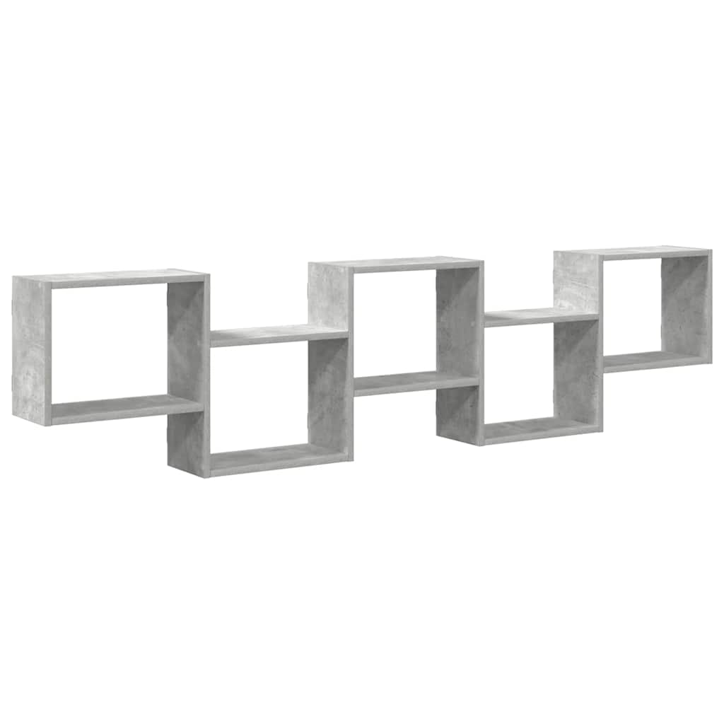 vidaXL Wall Cube Shelf 5 Compartments Concrete Grey Engineered Wood 2