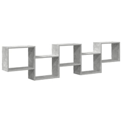 vidaXL Wall Cube Shelf 5 Compartments Concrete Grey Engineered Wood 2