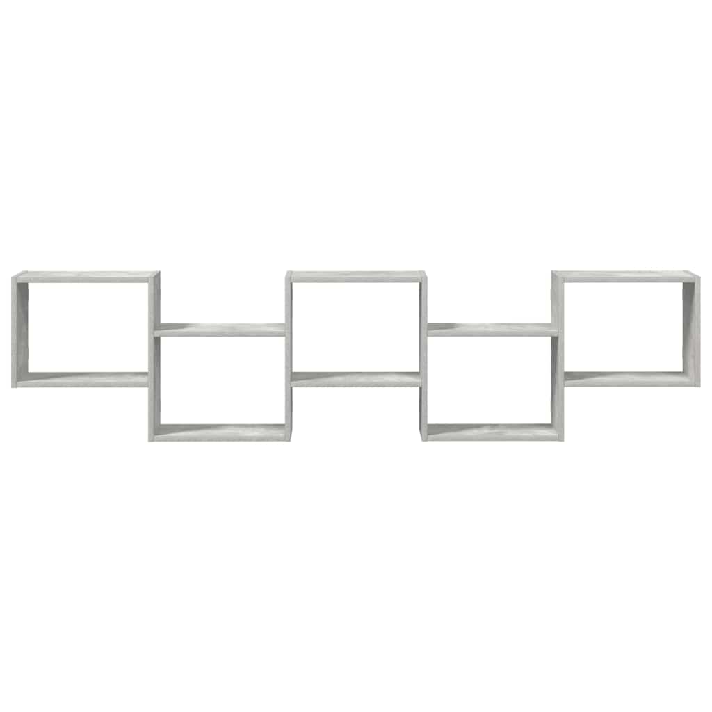 vidaXL Wall Cube Shelf 5 Compartments Concrete Grey Engineered Wood 4