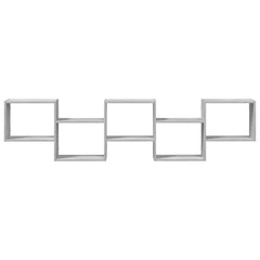 vidaXL Wall Cube Shelf 5 Compartments Grey Sonoma Engineered Wood 4