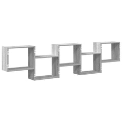 vidaXL Wall Cube Shelf 5 Compartments Grey Sonoma Engineered Wood 6