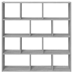 vidaXL Wall Cube Shelf 12 Compartments Grey Sonoma Engineered Wood 4