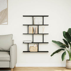 vidaXL Wall Cube Shelf 12 Compartments Black Engineered Wood 3