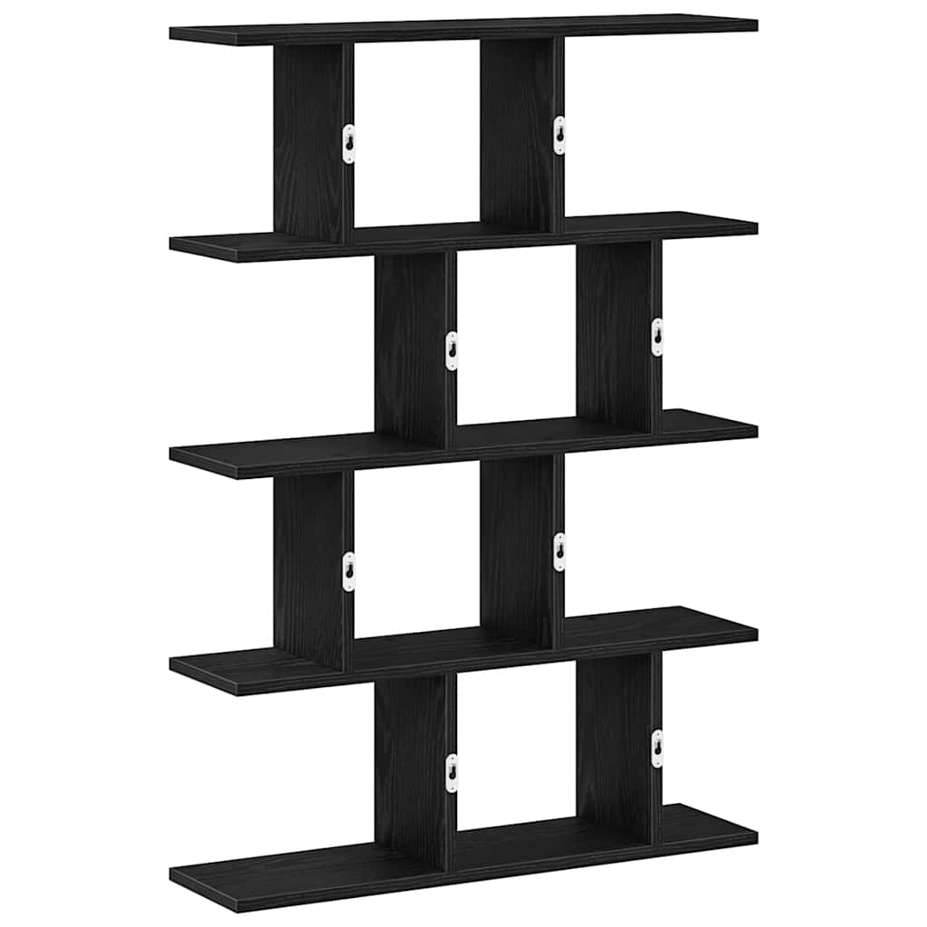 vidaXL Wall Cube Shelf 12 Compartments Black Engineered Wood 6