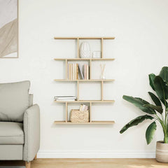 vidaXL Wall Cube Shelf 12 Compartments Sonoma Oak Engineered Wood 3