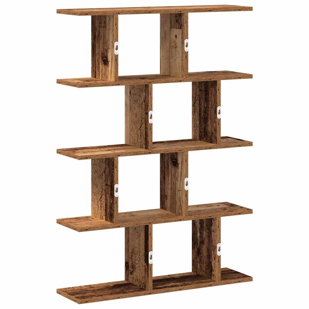 vidaXL Wall Cube Shelf 12 Compartments Old Wood Engineered Wood 6