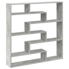 vidaXL Wall Cube Shelf 7 Compartments Concrete Grey Engineered Wood 6