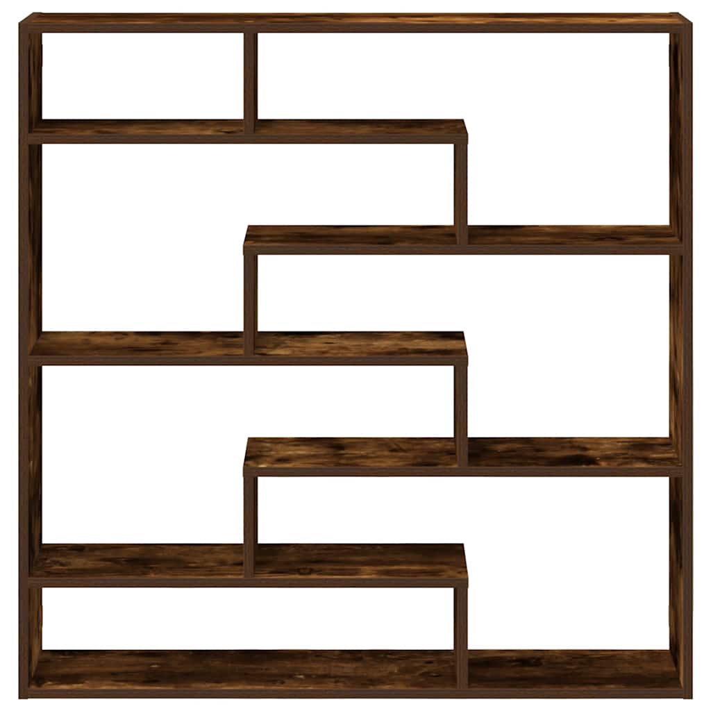 vidaXL Wall Cube Shelf 7 Compartments Smoked Oak Engineered Wood 4