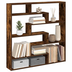 vidaXL Wall Cube Shelf 7 Compartments Smoked Oak Engineered Wood 1