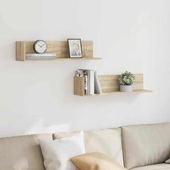 vidaXL Wall Shelves 2 pcs Sonoma Oak 75x16.5x16.5 cm Engineered Wood 3