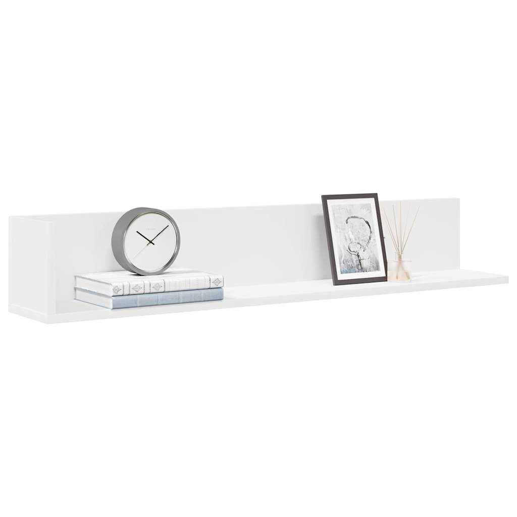 vidaXL Wall Shelves 2 pcs White 100x16.5x16.5 cm Engineered Wood 1