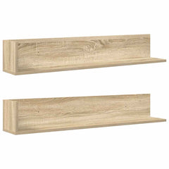 vidaXL Wall Shelves 2 pcs Sonoma Oak 100x16.5x16.5 cm Engineered Wood 2