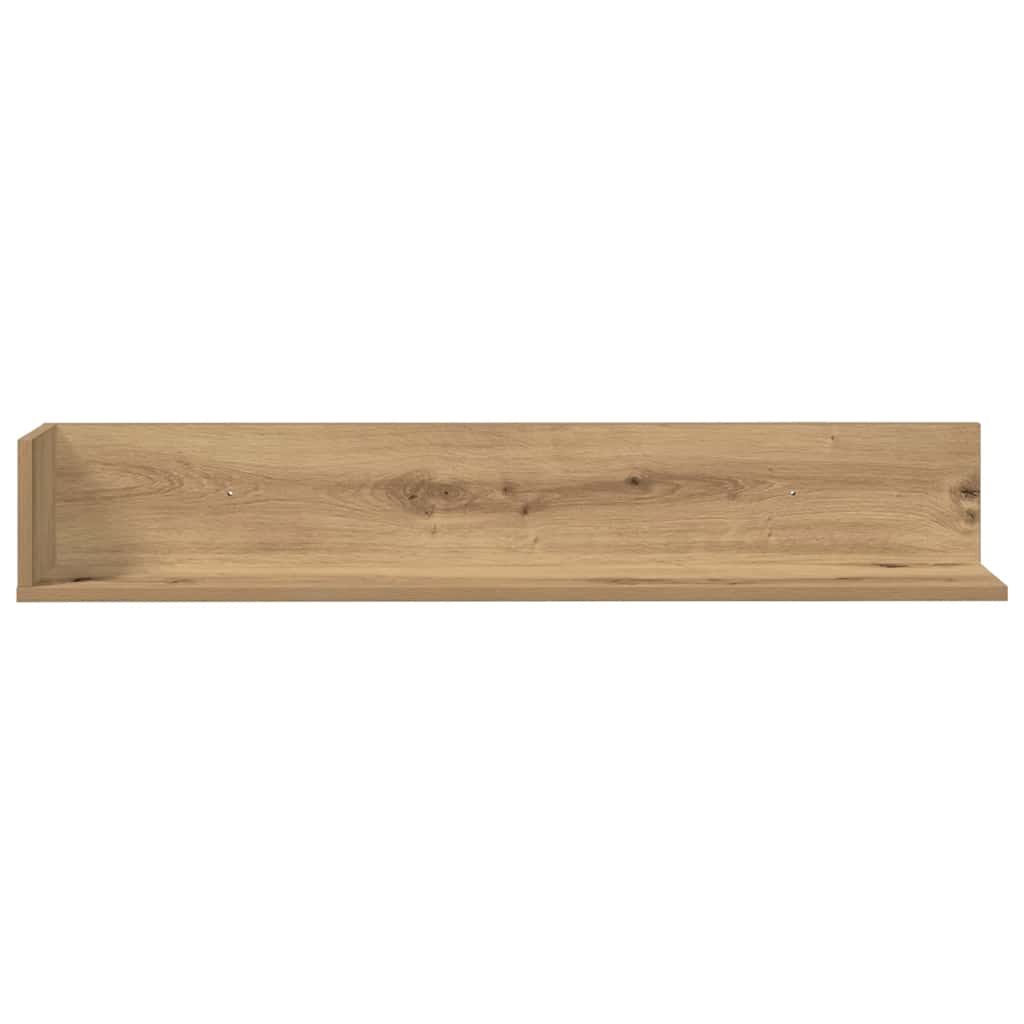 vidaXL Wall Shelves 2 pcs Artisan Oak 100x16.5x16.5 cm Engineered Wood 4