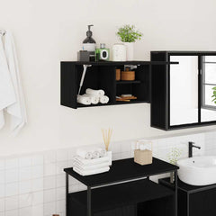 vidaXL Bathroom Wall Cabinet Black 60x25x30 cm Engineered Wood 1